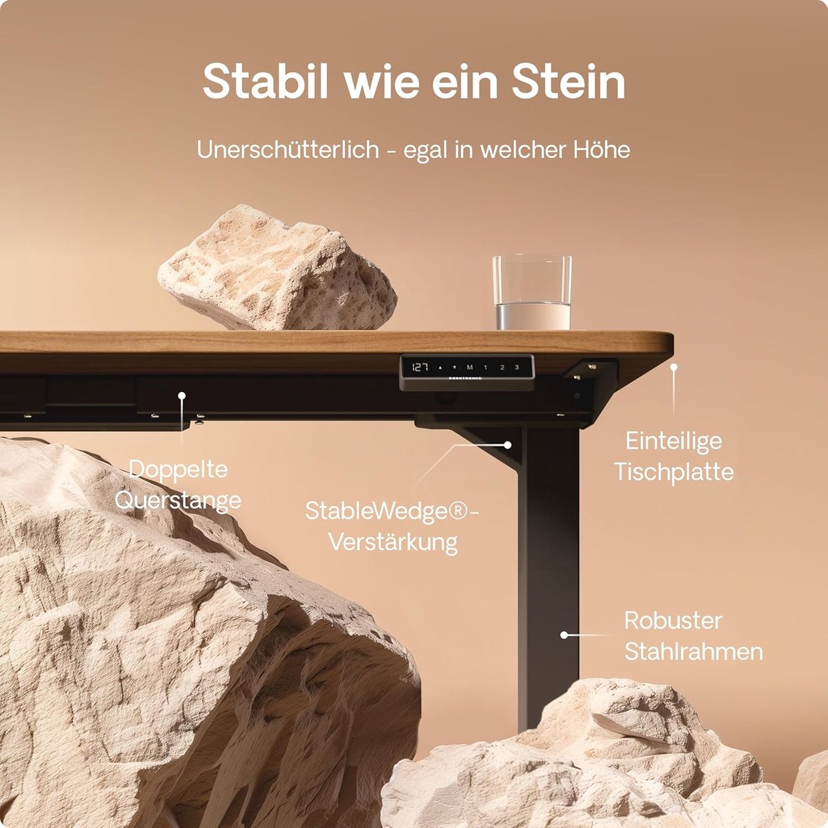 Novihome Duo Elektrisch Zit-Sta Bureau 200x80 cm – Fluisterstille Dubbele Motor – 160 kg Belastbaar – Memory Touchscreen – USB & USB-C – Ergonomisch Verstelbaar Bureau NoviHome