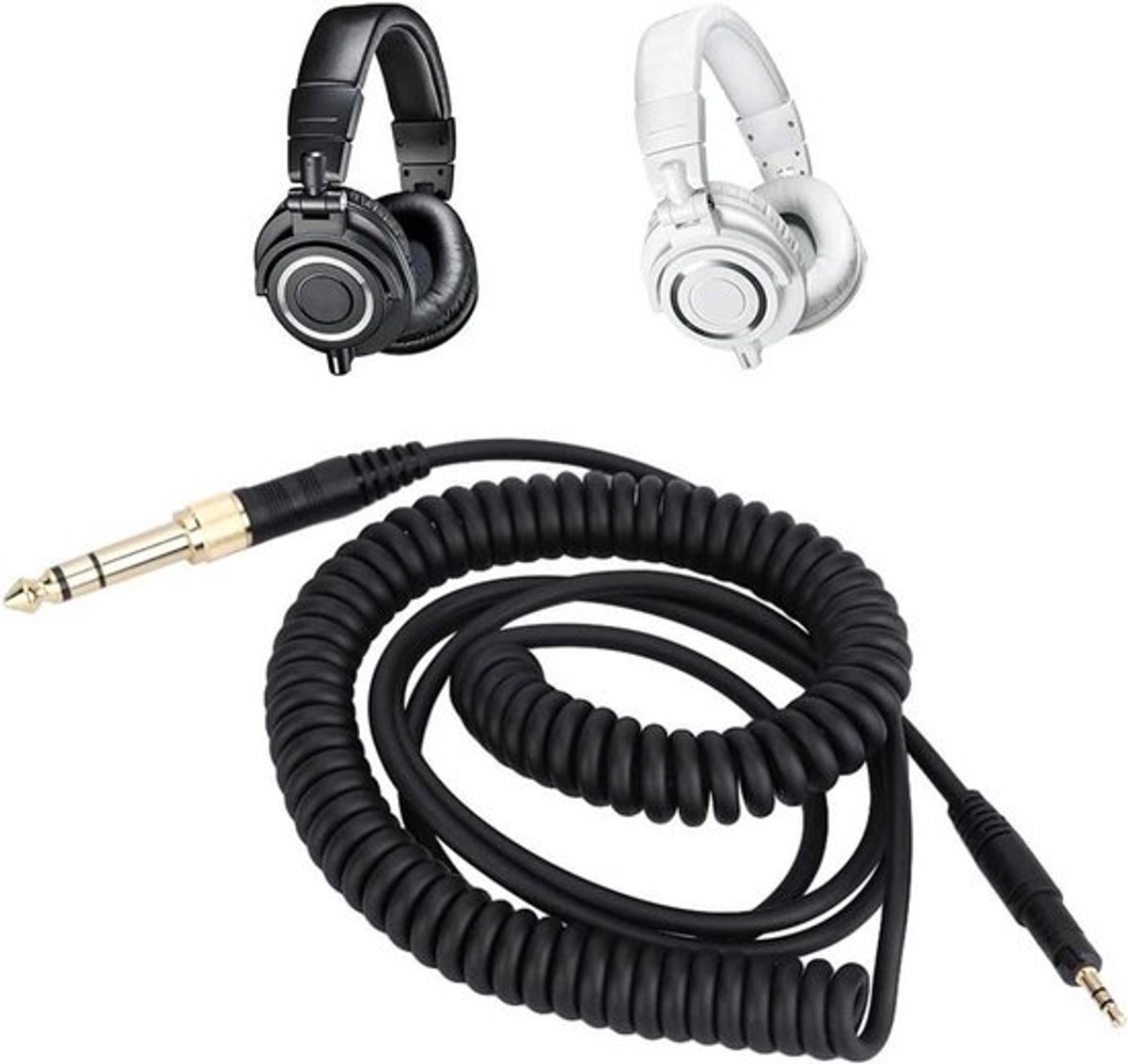 Vervangingskabel voor Ath-M50X 160 cm - Stereo Jack - Hoofdtelefoon Verlengde Kabel - Audio Snoer