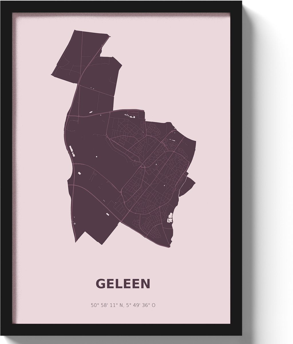 Poster Geleen A3 - 30 x 42 cm - Paars (Exclusief Lijst)