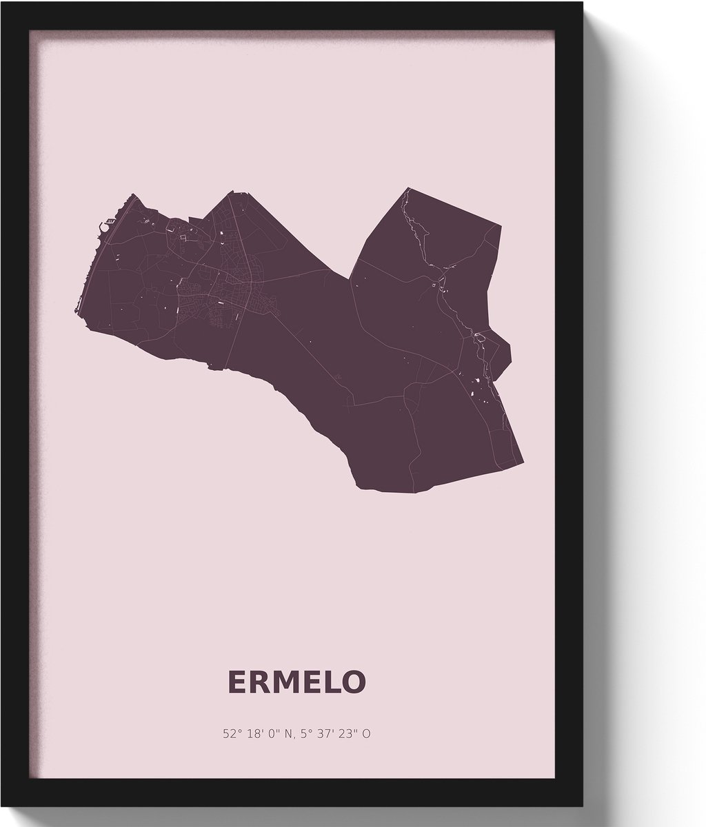 Poster Ermelo A3 - 30 x 42 cm - Paars (Exclusief Lijst)