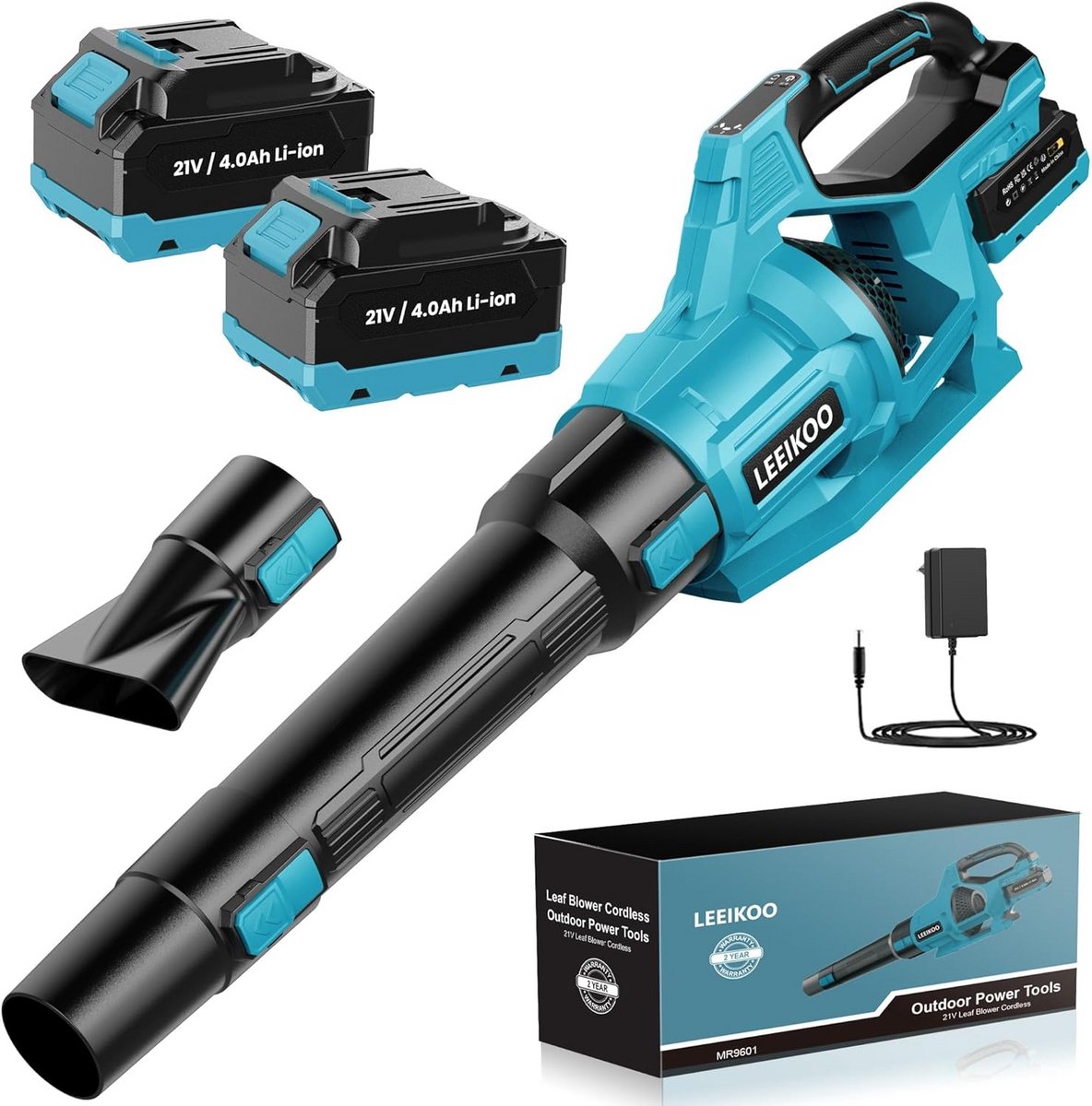 Accu-bladblazer 21 V - 3 snelheden, inclusief 2x 4,0 Ah accu