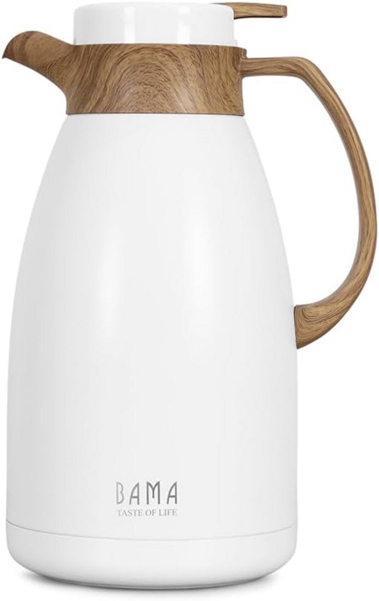 Thermoskan 2 liter wit dubbelwandig roestvrij staal