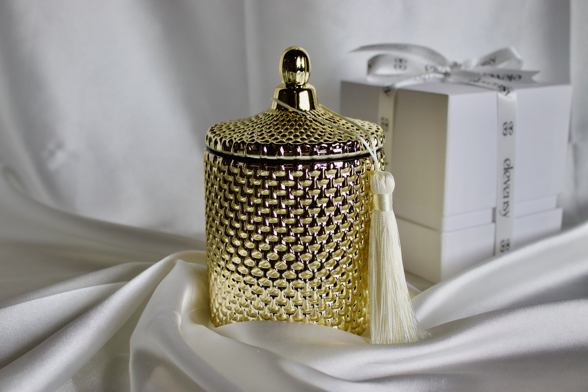 ELEVENSY Luxe Geurkaars 300g - Gold - Pink Grapefruit - 60 Branduren – Sojawas