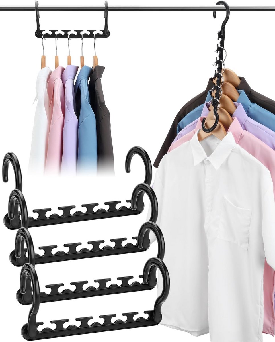 Ruimtebesparende kastorganisator hangers - 6 stuks - voor kleding - slaapzaal essentials