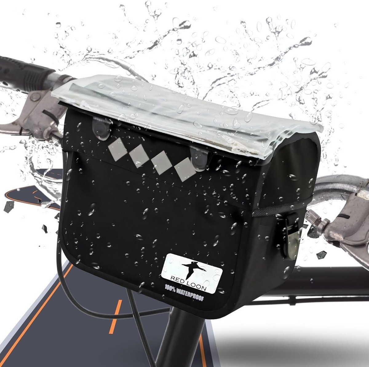 Waterdichte Fietshandvat Tas met 7 Liter Inhoud en Duidelijke Weergave