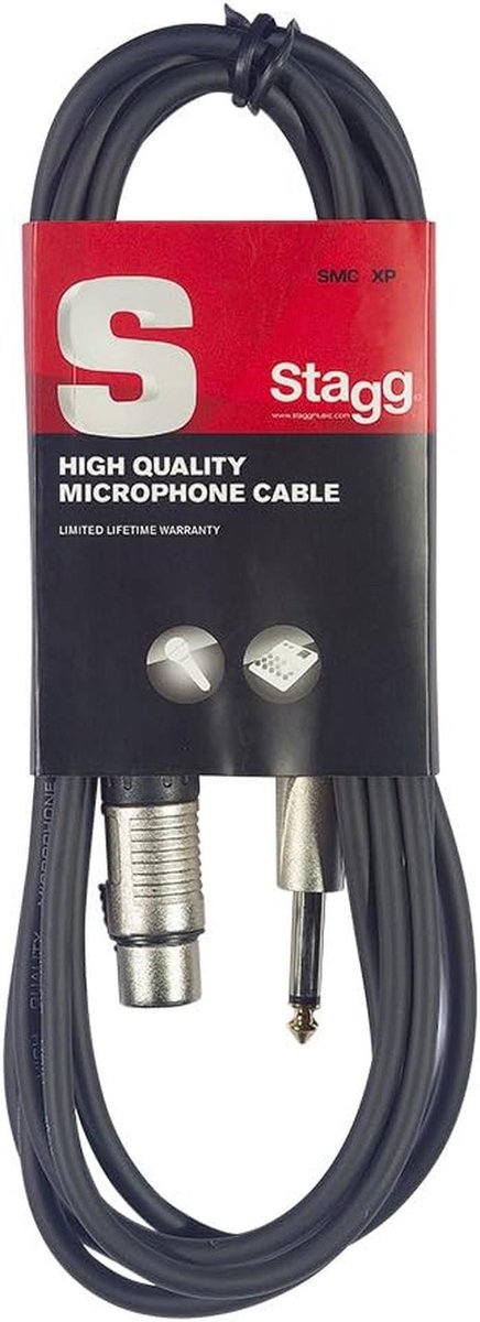 Hoge Kwaliteit 6 m XLR naar Phono Plug Microfoonkabel Zwart