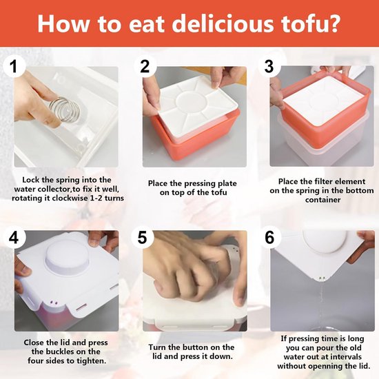 Tofu Pers en Voedselzeef - Verstelbare Knop voor Optimale Textuur en Smaak — afbeelding 2