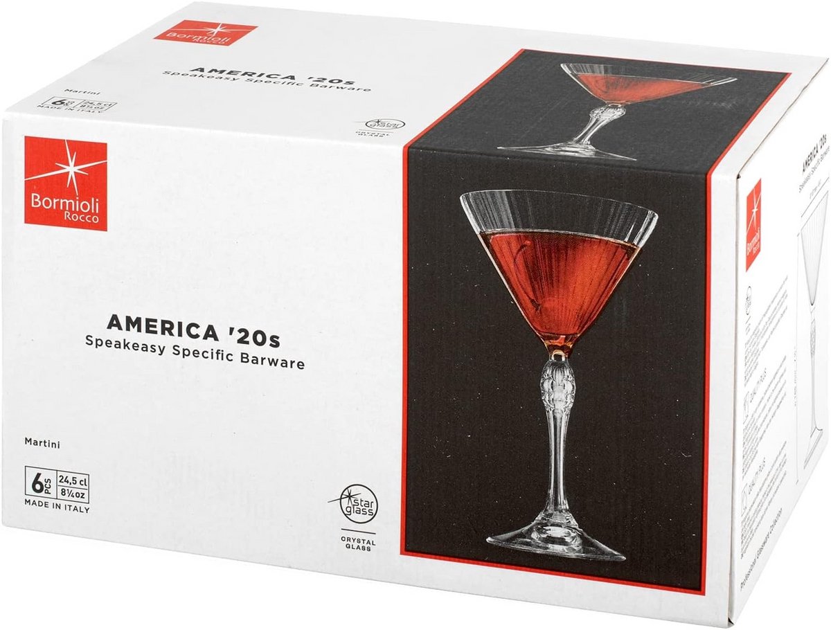 Set van 6 Martini Glazen 25cl - Perfect voor Feestjes en Gezelligheid