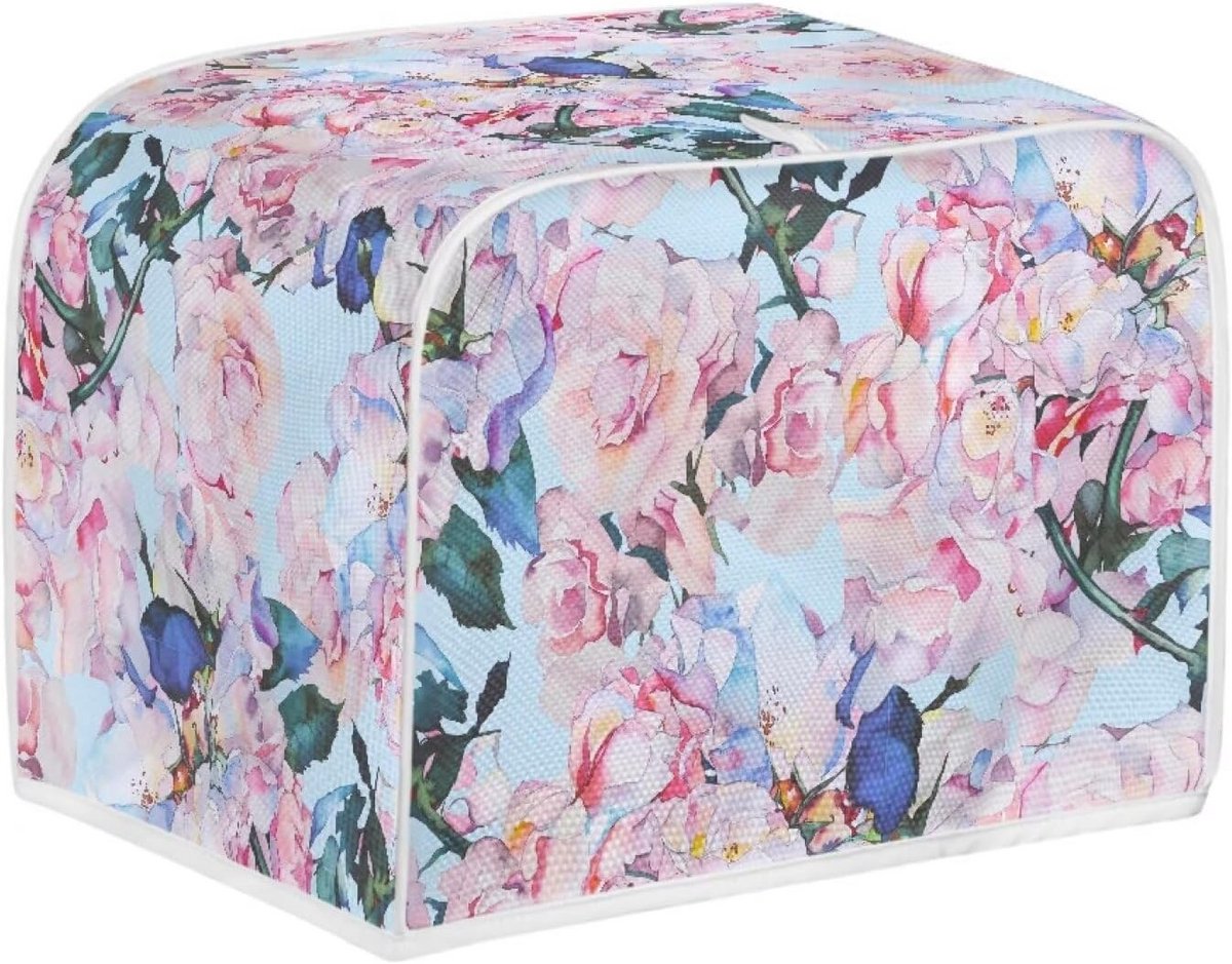 Roze Rozen Bloemen Broodrooster Cover voor 2 Sneden - Wasbaar en Stijlvol