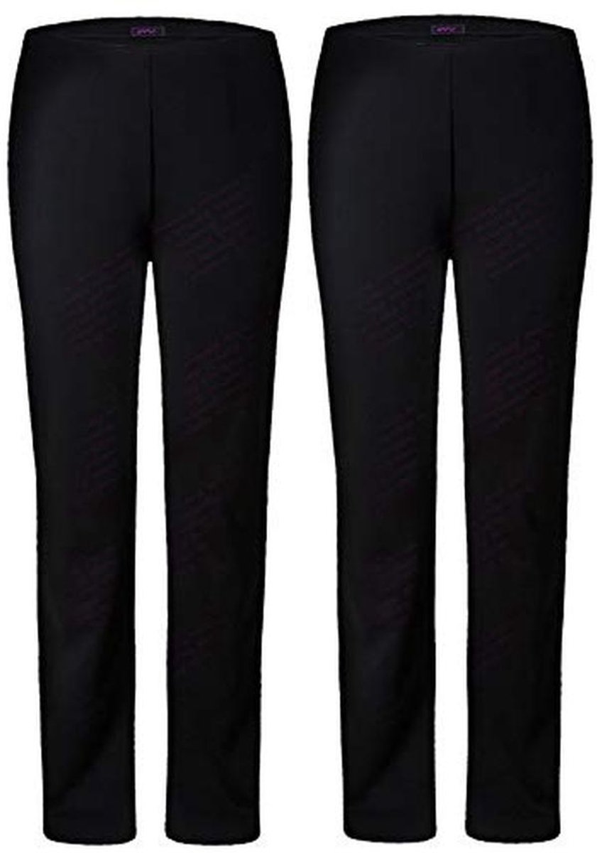 Set van 2 damesbroeken met rechte pijpen en elastische taille - Grote maten 8-26