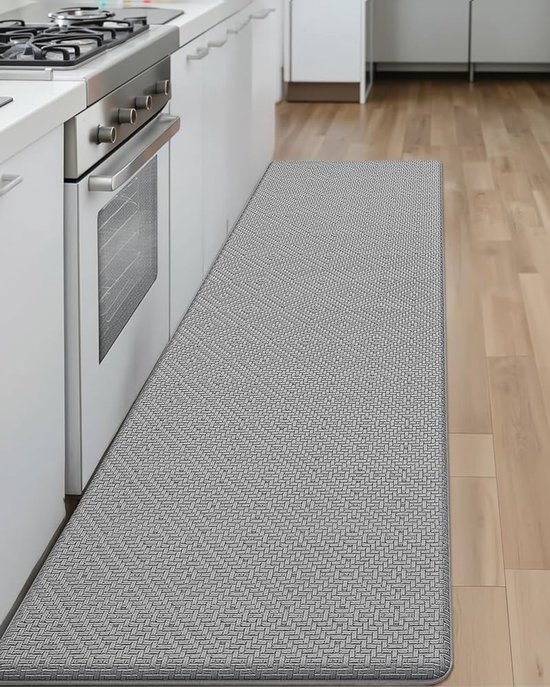 Homergy set van 2 keukenmatten anti-vermoeidheid – 10 mm traagschuim | Ergonomisch, waterdicht, antislip, makkelijk schoon | Huis & kantoor – Lantaarn Turkoois – 44×77 cm en 44×150 cm