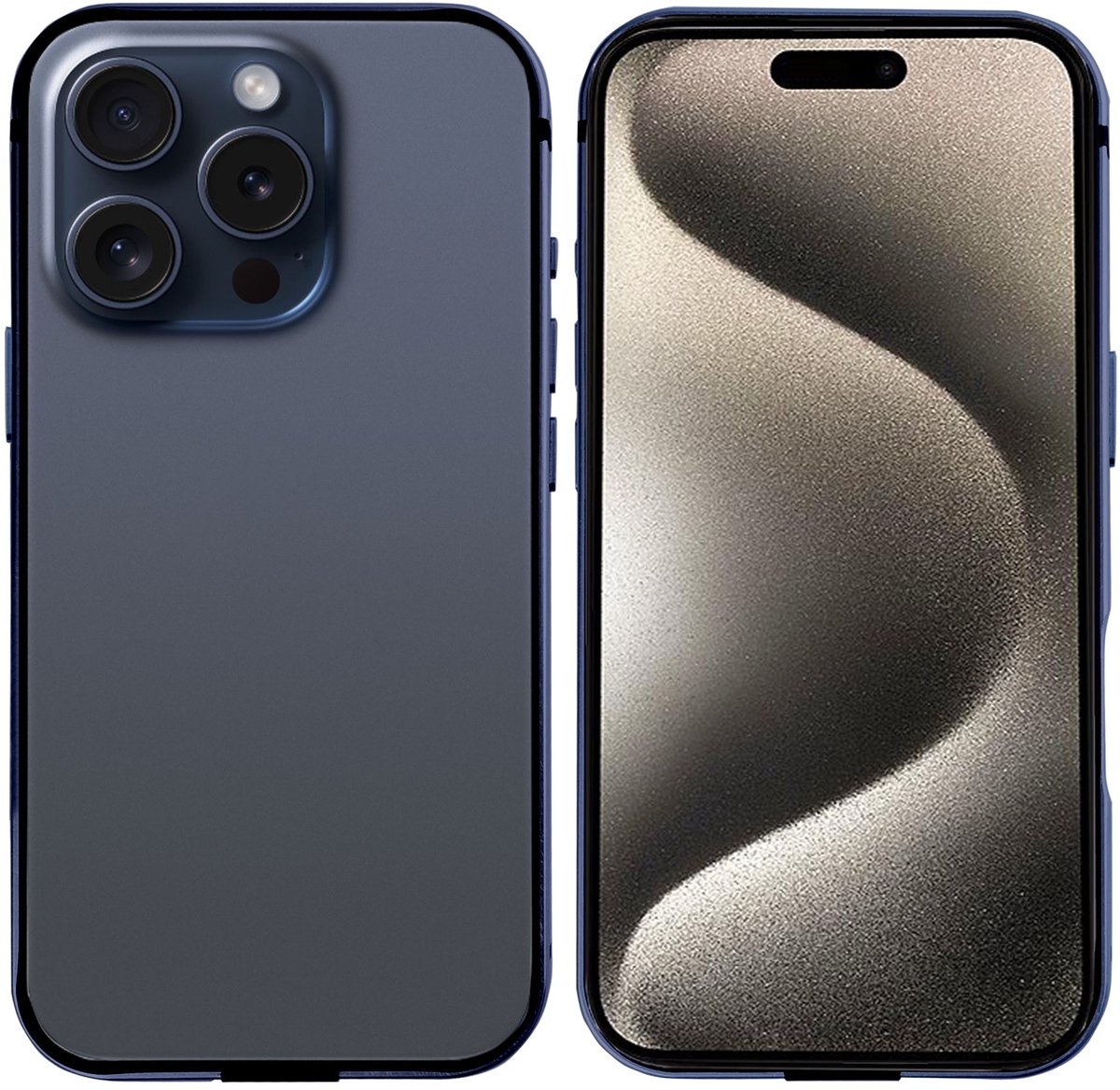 Rixus Crash Guard Case For Apple iPhone 15 Pro Blue Titanium