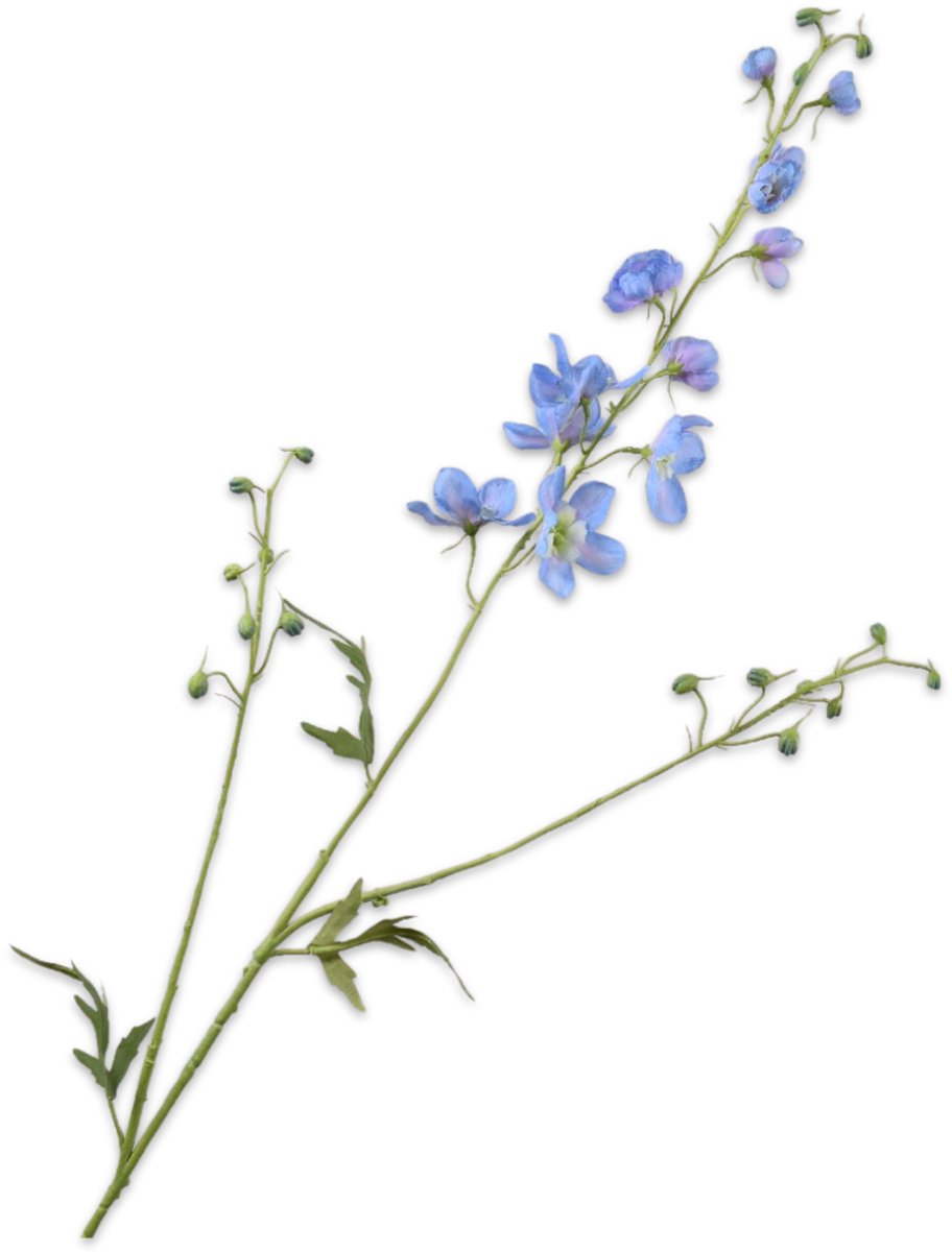 Silk-ka Kunstbloem - blauw - H101 cm - 2 stuks