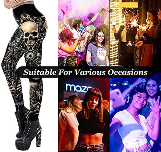 Halloween Leggings Dames - Stretchy High Waist Skirt Broek met 3D Print — afbeelding 5