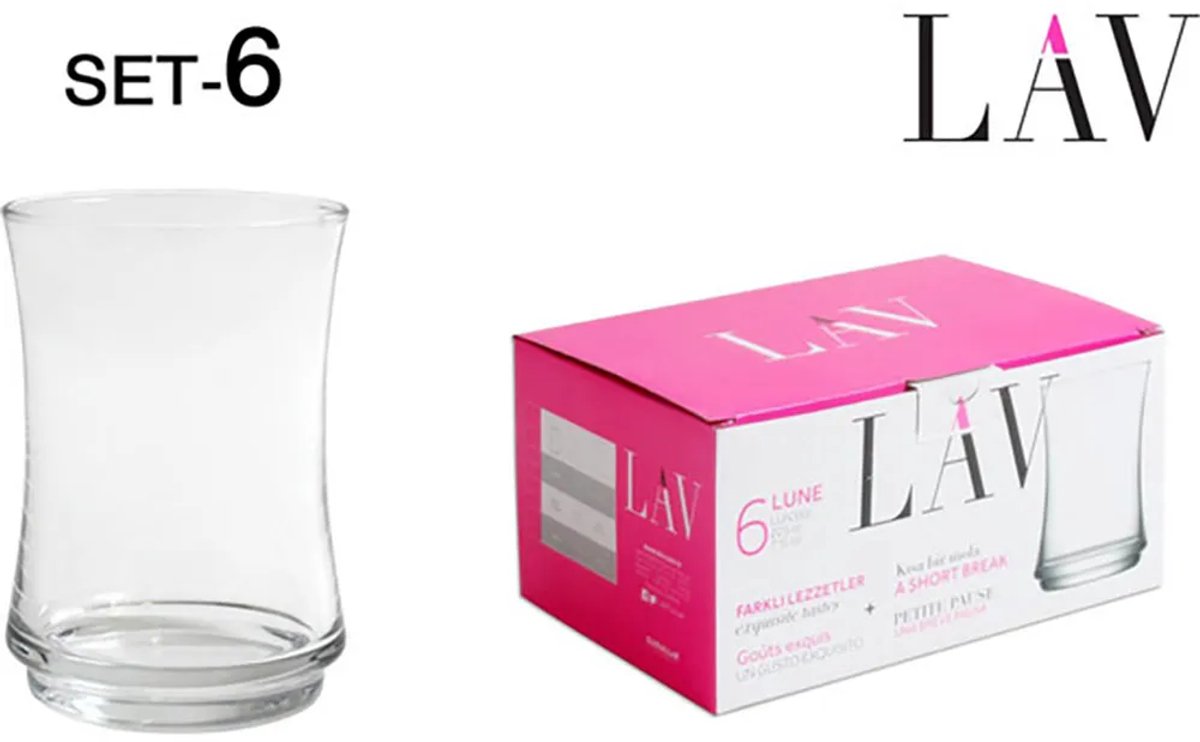 Lav Set Van 6 Lune Glazen 225ml Transparant