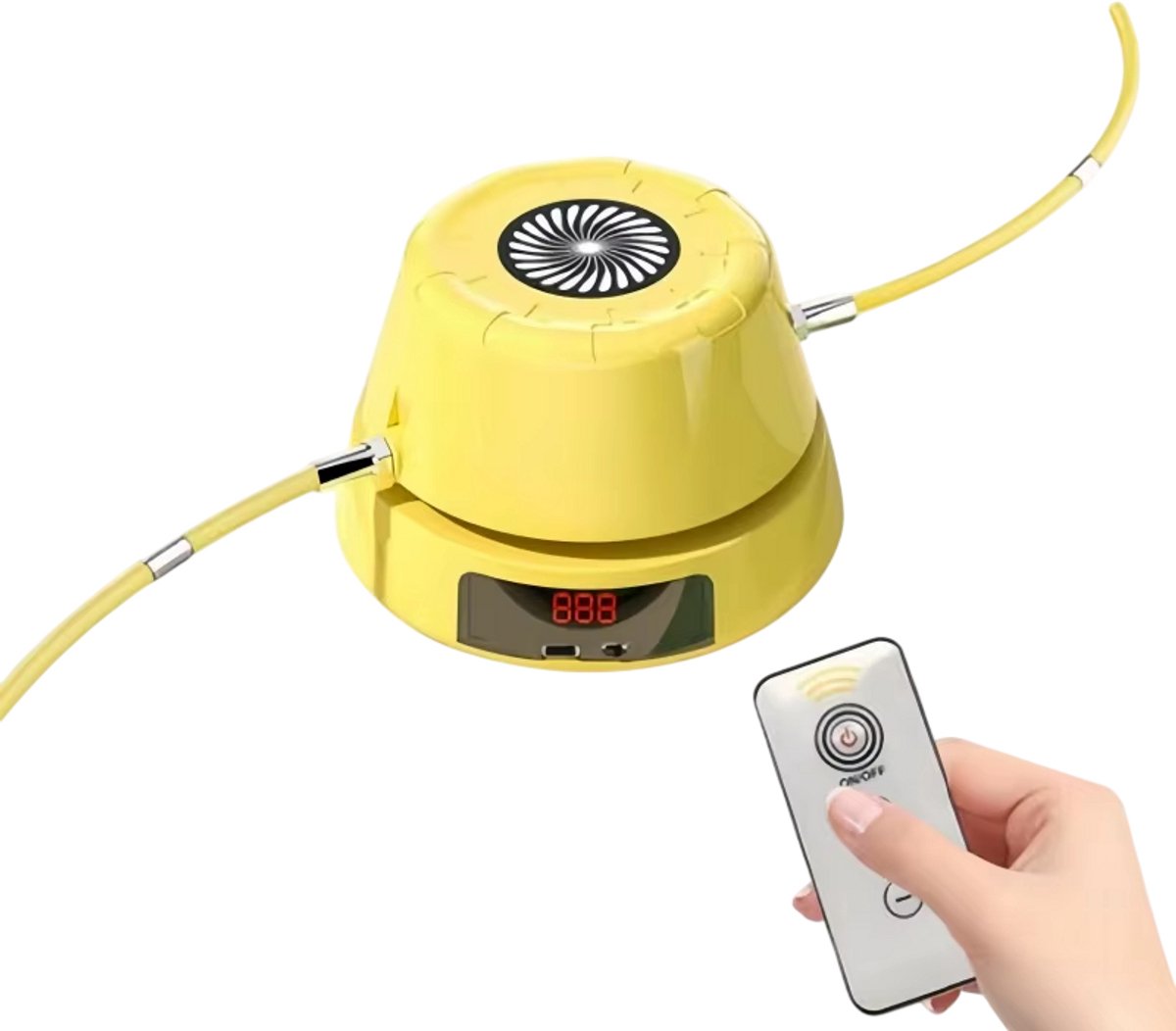 Slim Springtouw met Teller en Automatische Telling – Elektrische Springtouw Machine voor Thuis Fitness, Draadloos Springtouw Apparaat voor Volwassenen en Kinderen, Home Workout Trainer-Geel