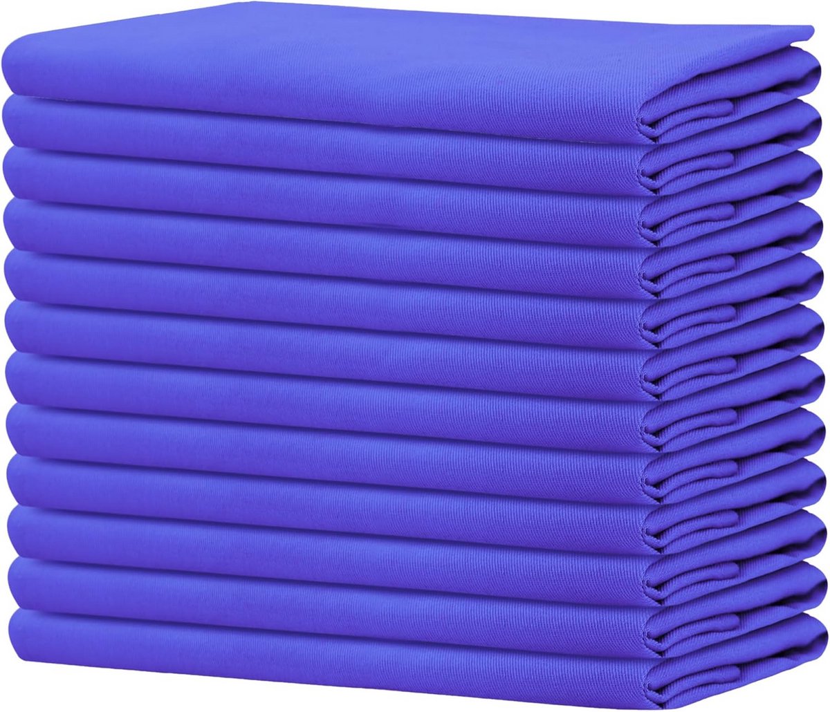 Extra grote katoenen diner servetten - 12 stuks, 50 x 50 cm, Royal Blue