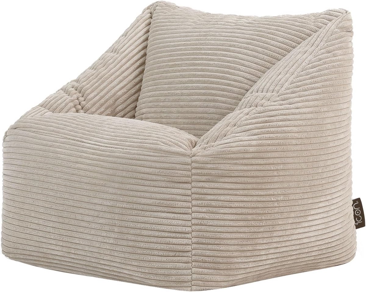 Comfortabele Kinder Zitzak Fauteuil - Beige Corduroy voor Speelkamer, Kinderkamer of Slaap