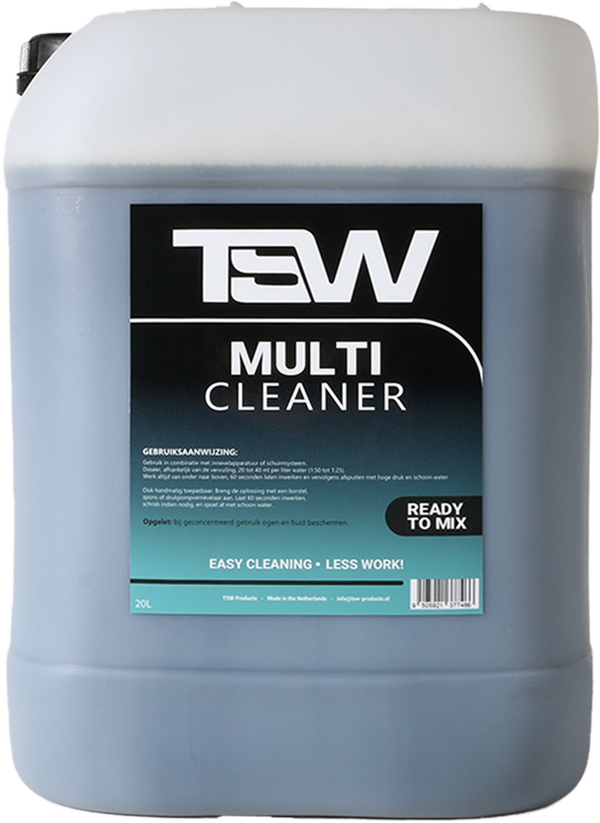 TSW Auto shampoo 20L - Snow foam - Truck shampoo - Auto shampoo - Foam shampoo - Truck wash - Truck cleaner - Universele reiniger - Fietsreiniger - Fiets shampoo - Autoshampoo - Motorreinger - Bike cleaner - Bike wash - TSW Multi Cleaner 20L