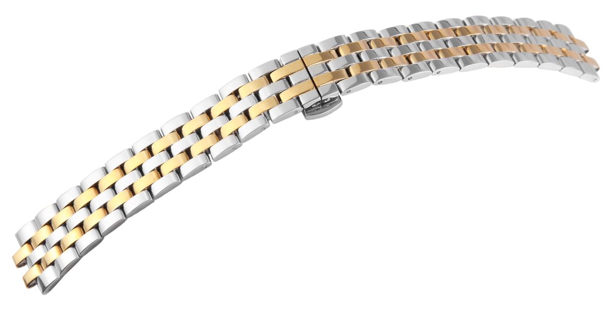 Engelhardt Engelhardt heren vervangende armband MB0023 roestvrijstalen horlogeband, tweekleurig, vlindersluiting,