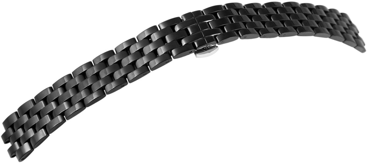 Engelhardt Engelhardt heren vervangende armband MB0023 roestvrijstalen horlogeband, zwart, vlindersluiting,
