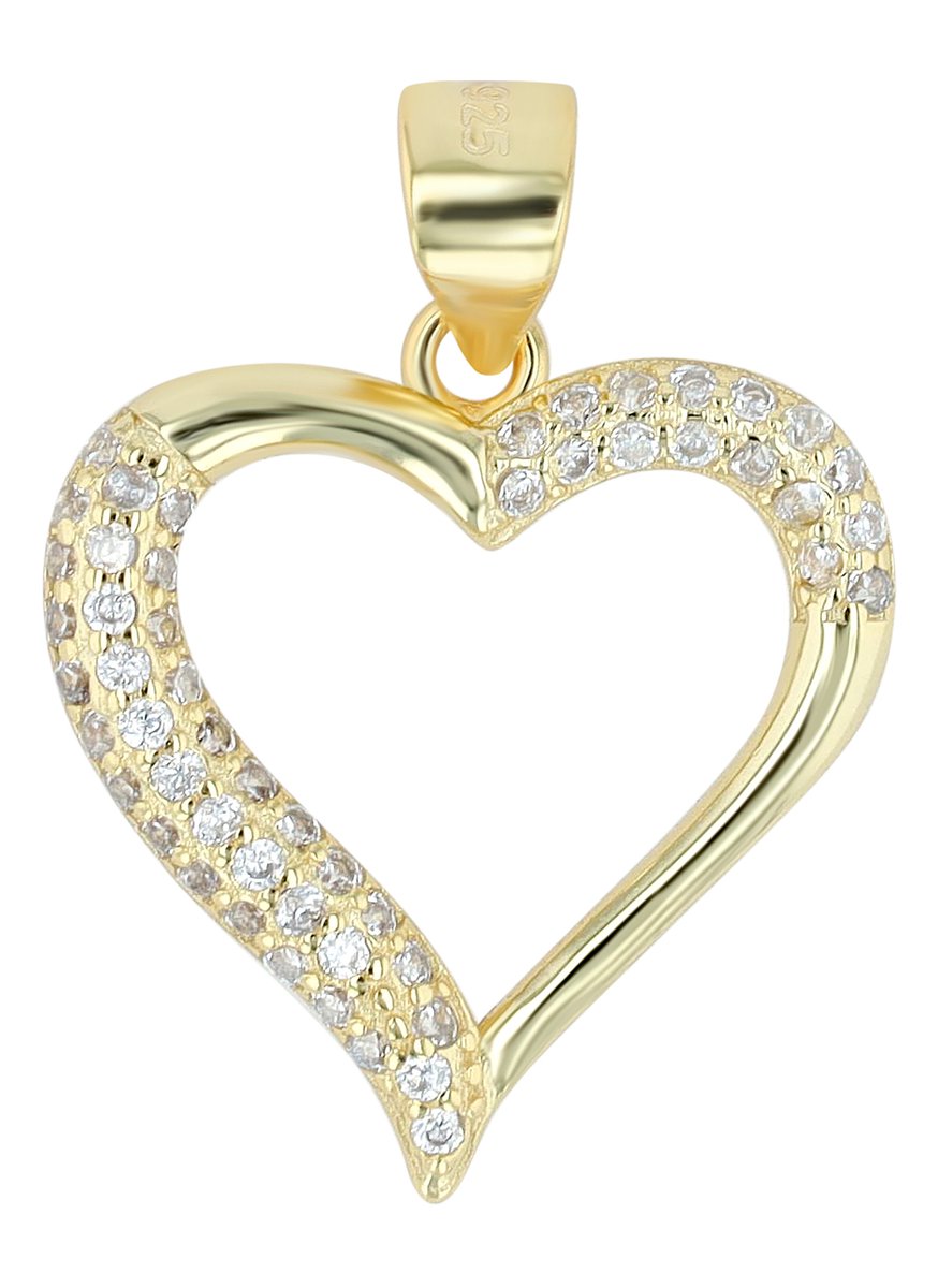 AKZENT Akzent dames hanger Watin "Watin", 925/- echt zilveren hanger open hart met