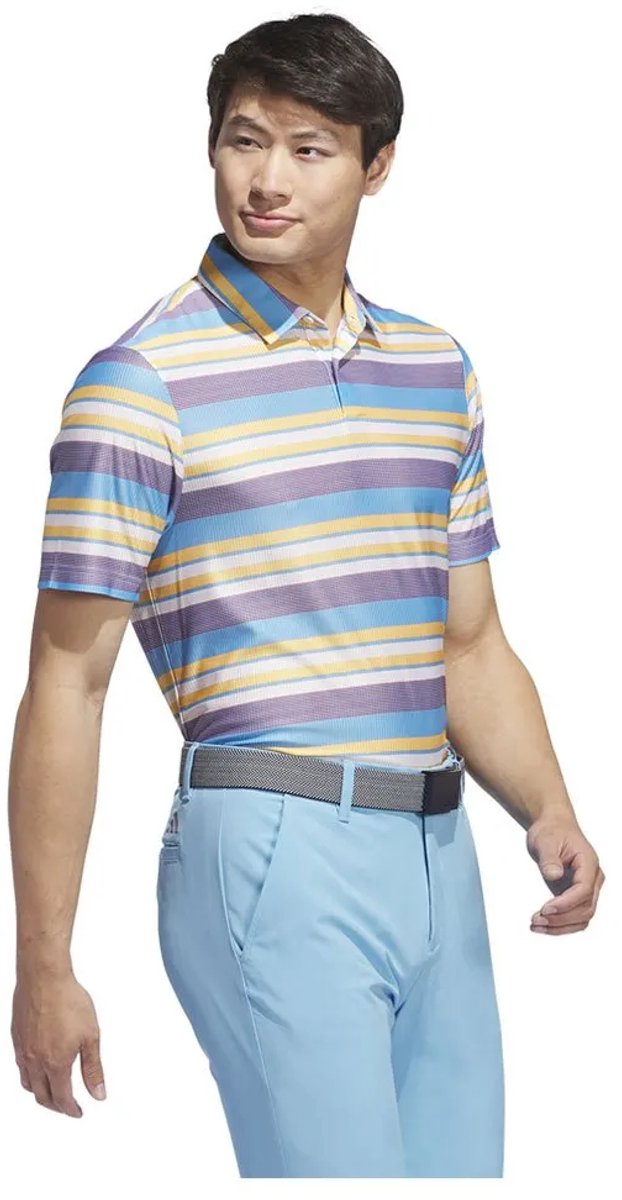 Adidas Heat.rdy Stripe Korte Mouw Poloshirt Veelkleurig M Man Semi Spark