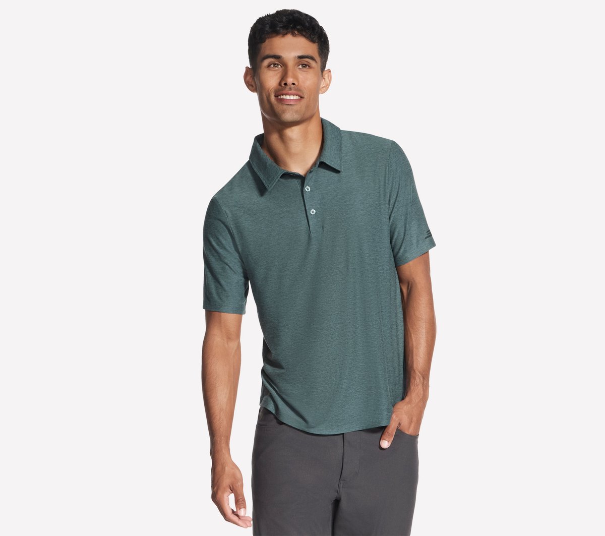 Skechers GODRI ALL DAY POLO Heren Poloshirt - Donkergroen