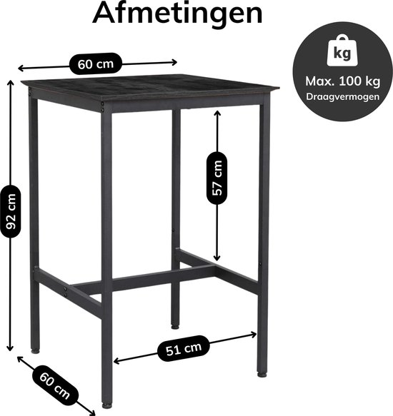 vidaXL Eettafel Industriële Stijl - 80 x 80 x 75 cm - Natuurlijk