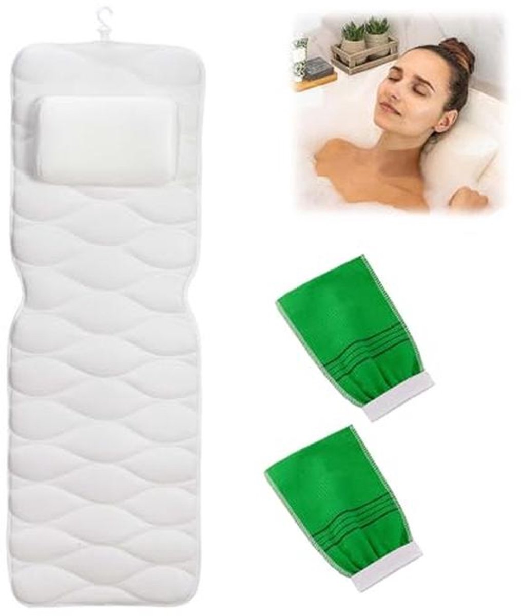 Ergonomisch Badkussen met Hoofdsteun en Antislip Zuignappen voor Optimaal Comfort