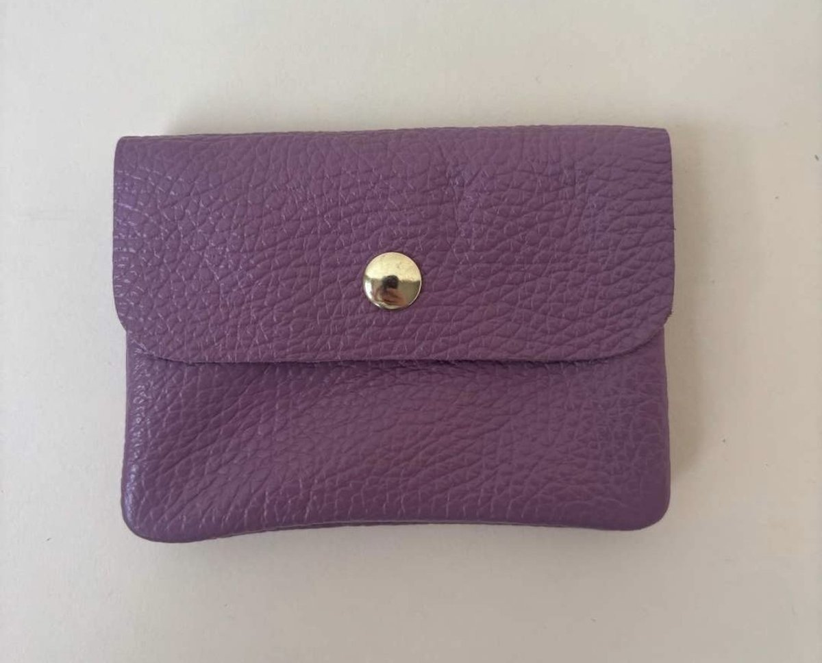 Portemonnee Mauve Mat | Matte afwerking | 11 cm x 8 cm | Paars | Roze | Wallet | Geld | Betalen | Accessoires | Accessoire | Mode | Fashion | Echt leer | Leather | Dames | Vrouwen | Mama | Cadeau | Kado | Luxe uitstraling | Mini | Small Dame Trendy
