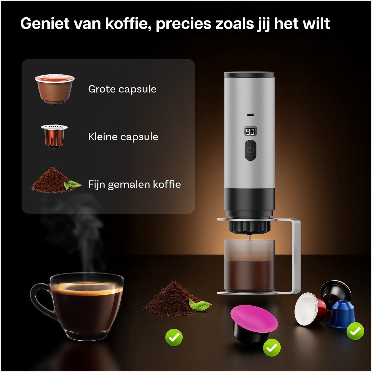 Draagbaar Koffiezetapparaat, Mini Semi-automatische koffiemachine