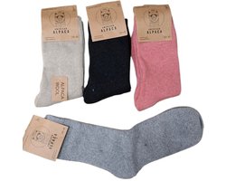 sokken - alpaca - wol - winter - mix colors - 1 paar - cadeau tip