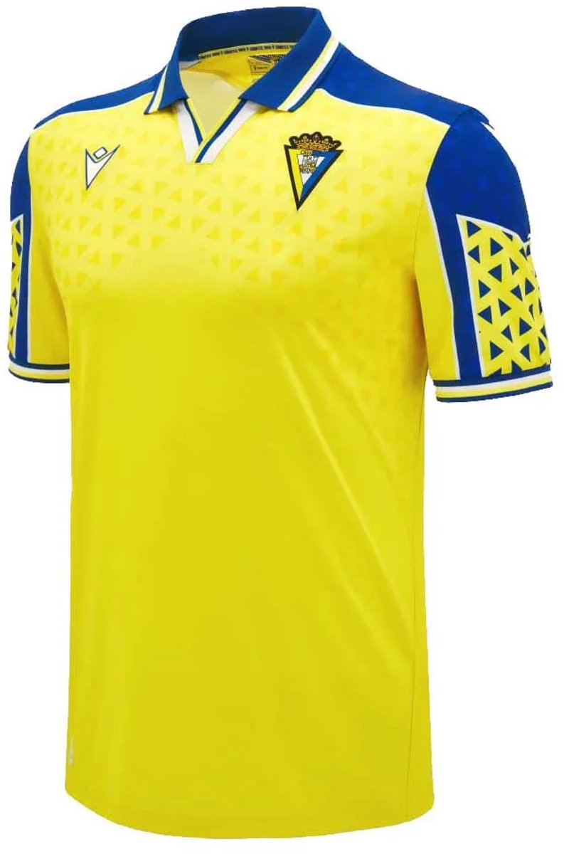 Macron Cádiz Cf 24/25 Thuis T-shirt Met Korte Mouwen Geel 2XL Man