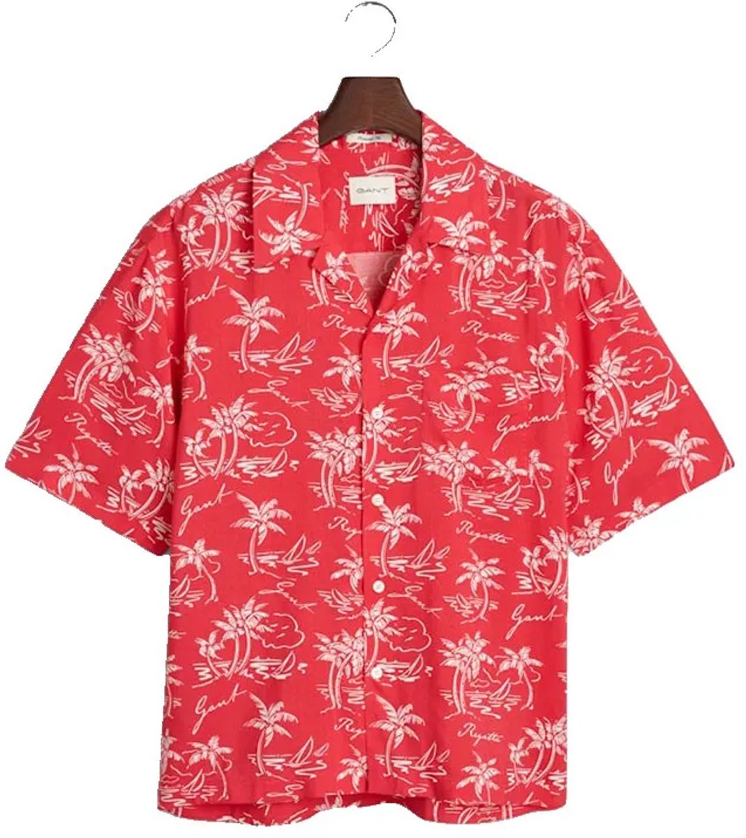 Gant 3250071 Overhemd Met Korte Mouwen Rood S Man