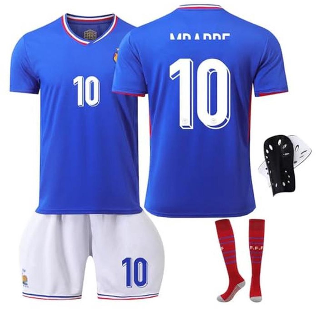 Voetbaljersey Kinder Nr. 7 met Shirt, Shorts, Sokken en Kniebeschermers - Compleet Voetbaltenue voor Kinderen en Jongeren
