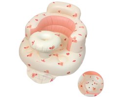 Opblaasbaar babyzitje met rugsteun - 3-36 maanden - babyvloerzitje - roze konijn