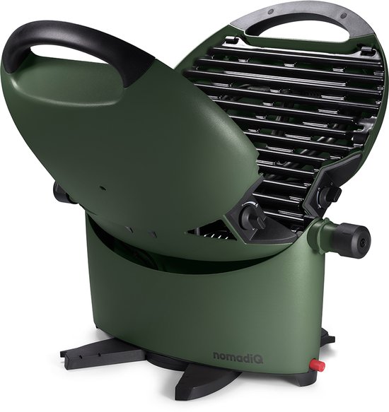 nomadiQ BBQ 3.0 - De ultieme lichtgewicht draagbare gas BBQ / Grill - Barbecue voor op de camping & vakantie Forest Green