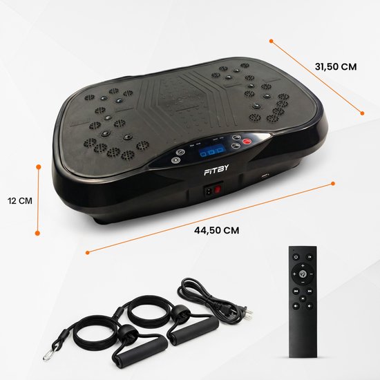 Fitness Trilplaat, trilapparaten voor thuis, vibratie-fitness-trainer, lcd- trilplaat afstandsbediening 2 weerstandsbanden bluetooth-luidspreker ( zwart Fitness Trilplaat, trilapparaten voor thuis, vibratie-fitness-trainer, lcd- trilplaat afstandsbediening 2 weerstandsbanden bluetooth-luidspreker ( zwart