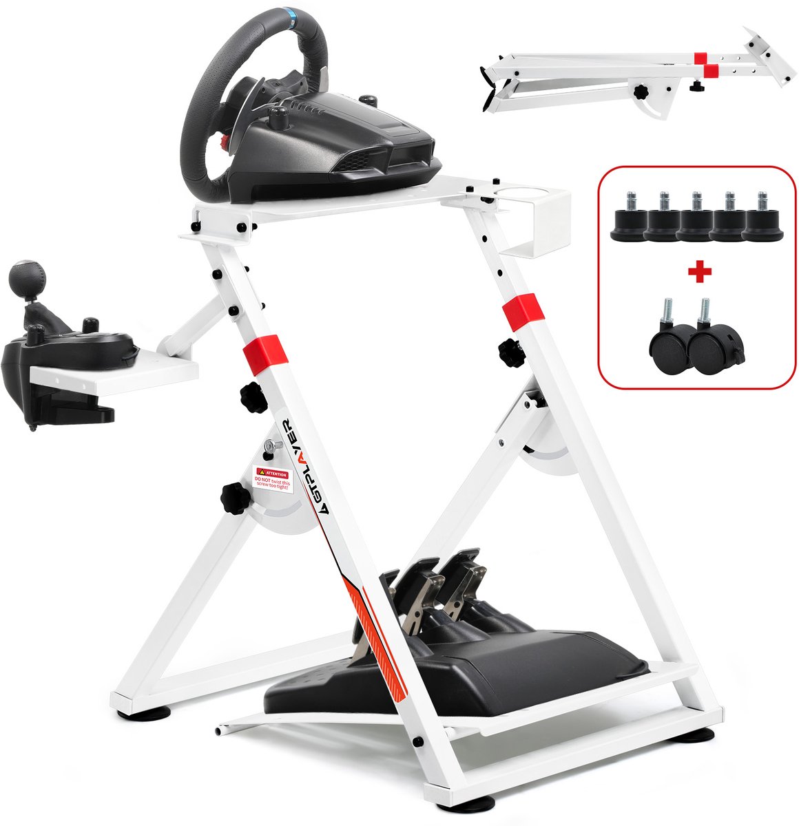 GTPLAYER - Race Simulator Stuursteun - Voor G29 G920 T300RS en Fanatec - Wit