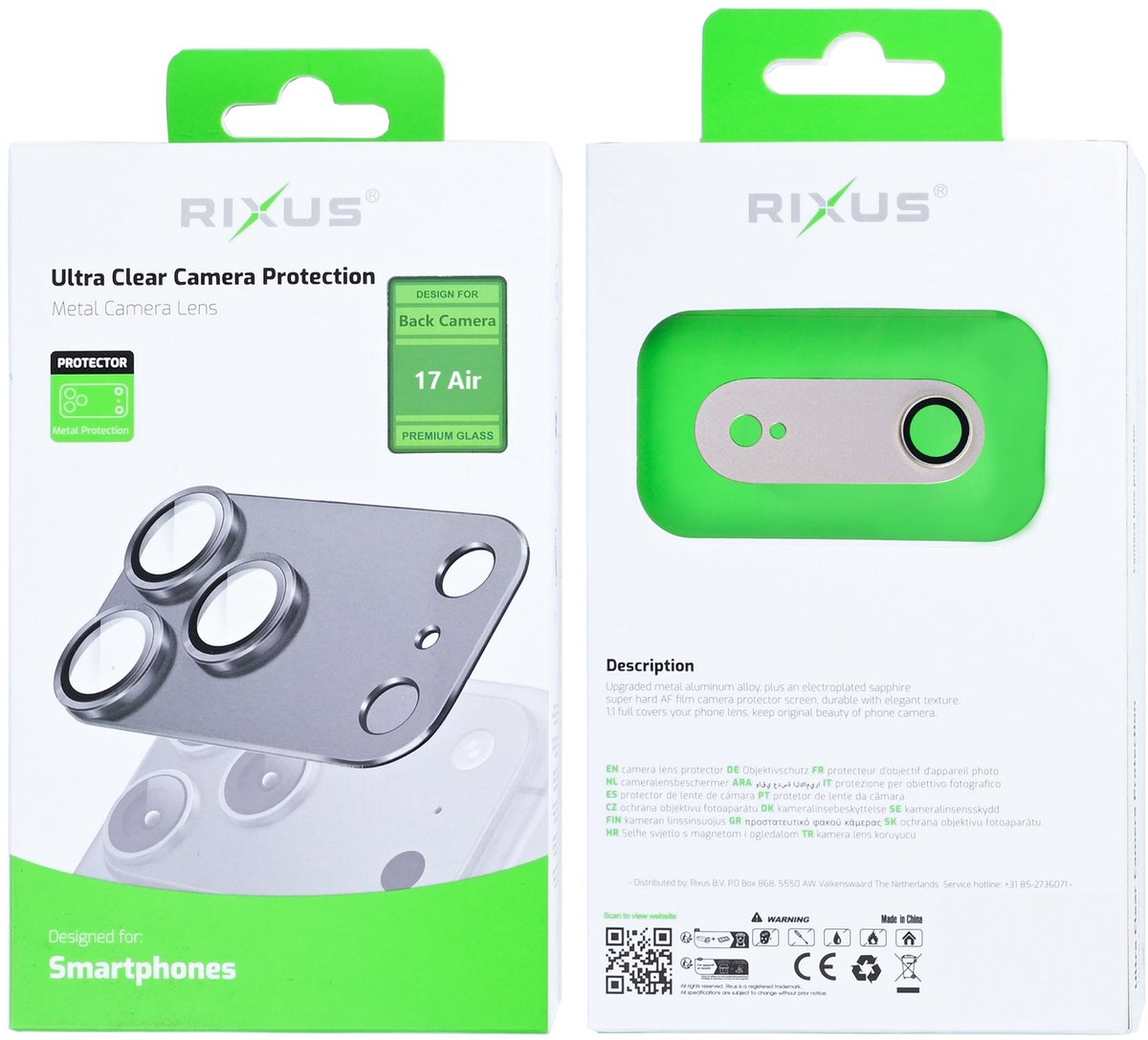 Rixus Ultra Clear Camera Protection For Apple iPhone 17 Air Light Gold