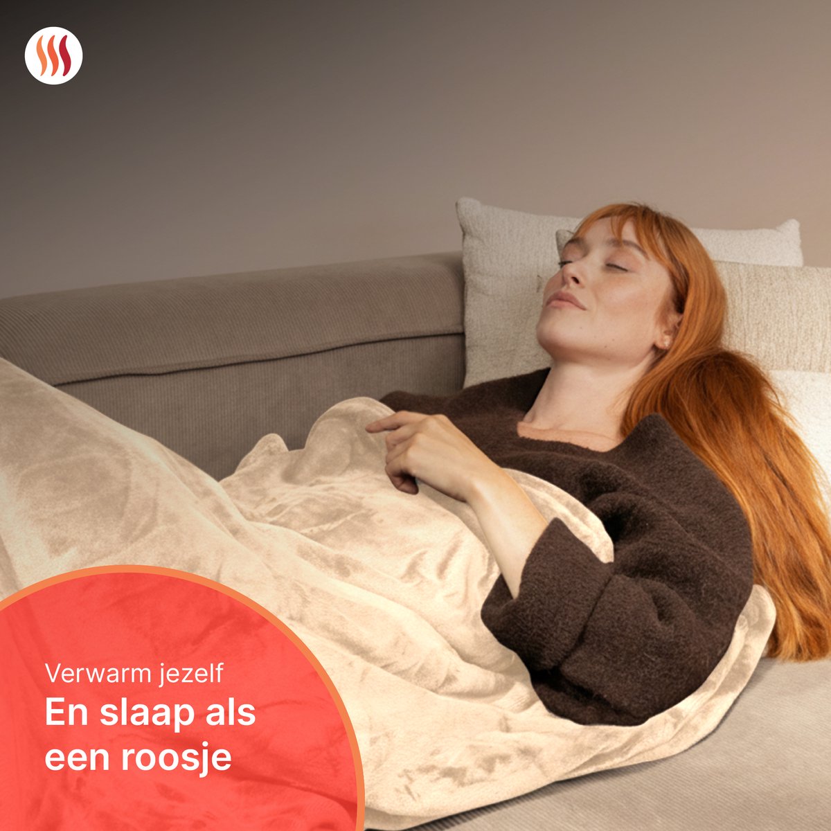 Seranova Elektrische Deken - 160x120 cm - 1 Persoons Warmtedeken - Dubbelzijdig Fleece - Knuffeldeken - Beige – foto 8