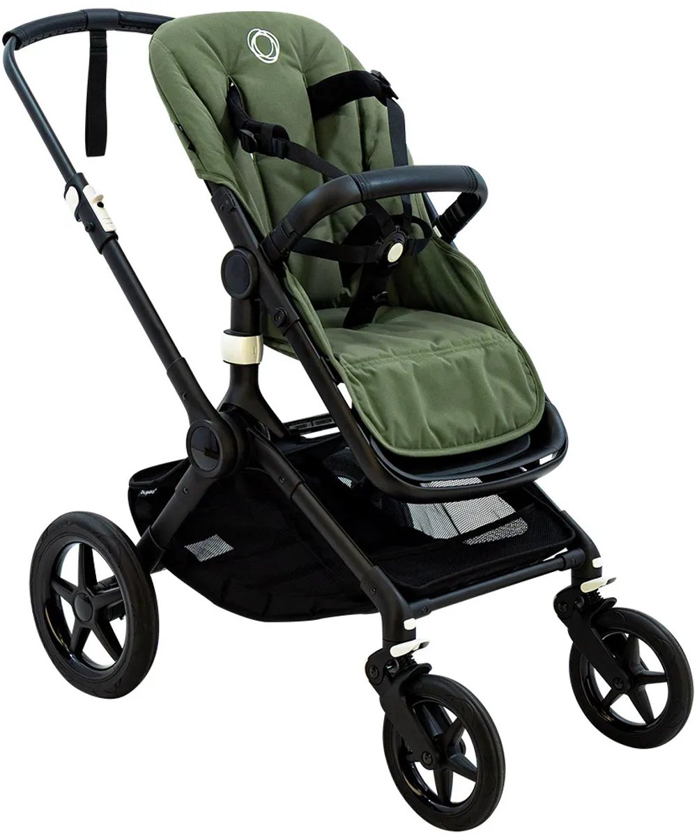 Bugaboo Fox 3, Comfortabele 2-in-1 Reissysteem: Lichte comfort Kinderwagen & Geavanceerde Breezy Reiswieg, Zwarte Chassis, Forest Green Bassinet & Zonnekap thumbnail 6