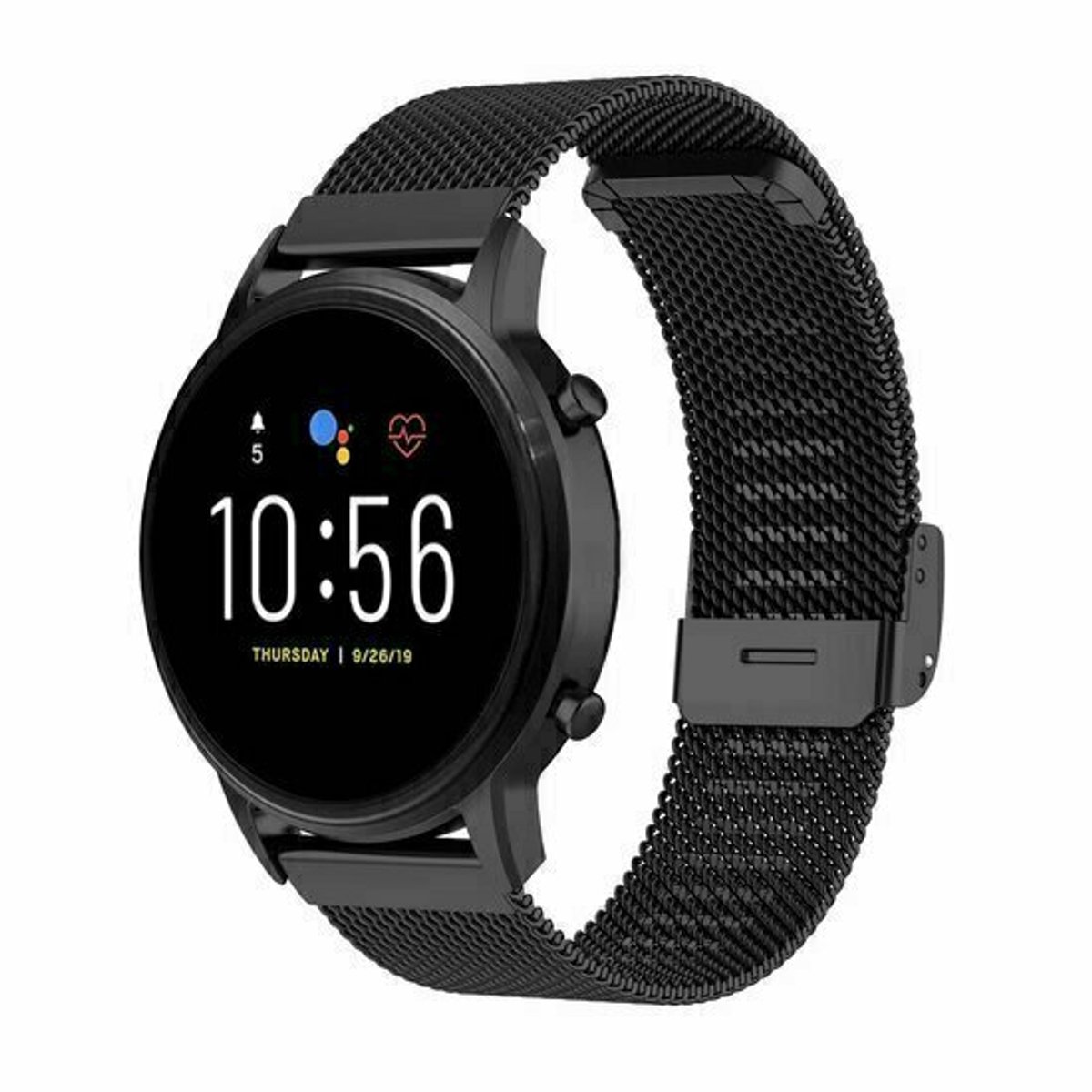 By Qubix - Milanese bandje met klemsluiting - Zwart - geschikt voor Huawei Watch 5 - 42mm
