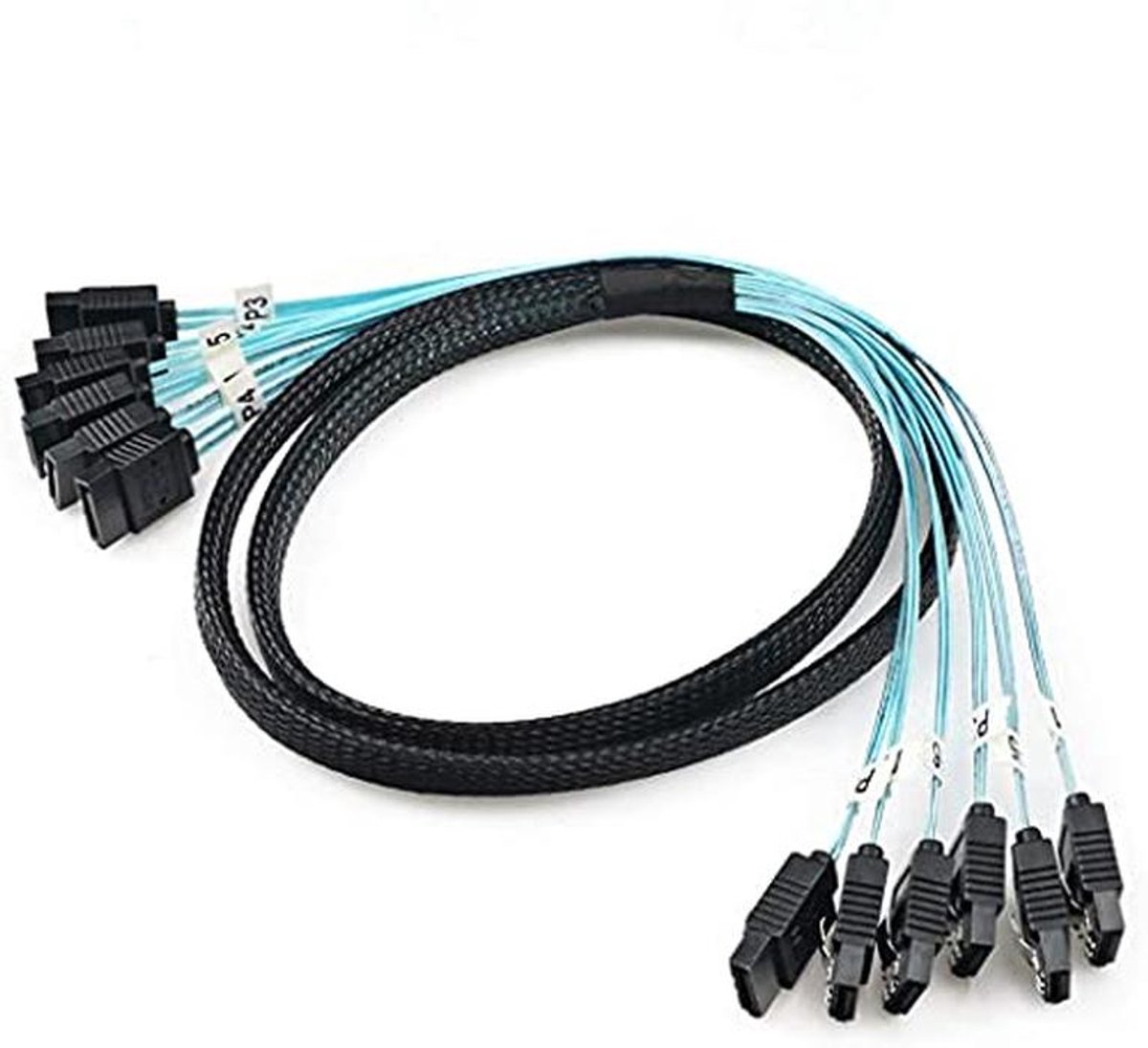 Hogesnelheids SATA SAS Kabel 0,5m 6 Stuks Set voor Server - 6Gbps