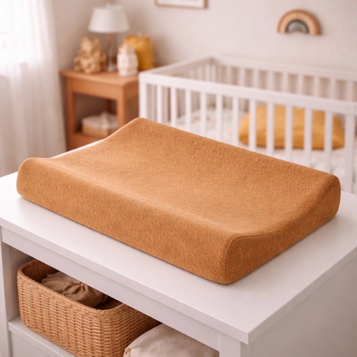 Saphira ESSENTIALS Baby Aankleedkussenhoes Badstof – Taupe – 50x70 cm – Zacht & Absorberend – 2 Stuks