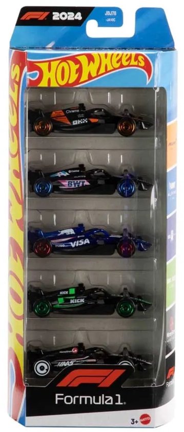 Pack de 5 voitures de l'équipe de course de Formule 1 Hot Wheels
