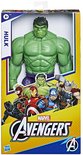 Hulk actiefiguur in verpakking met de tekst 'Avengers' en de andere Avengers helden.