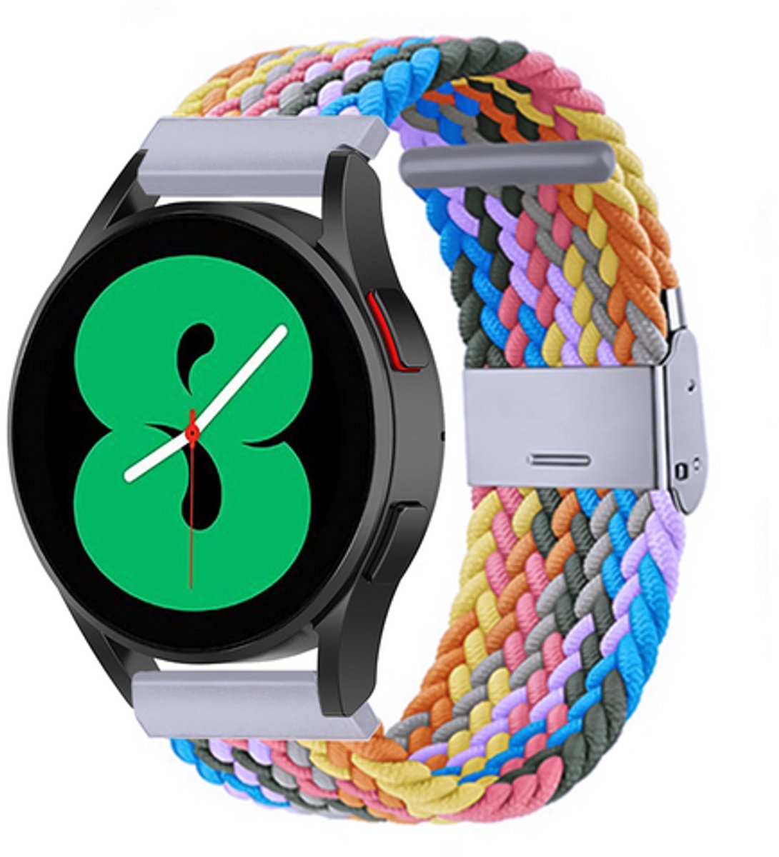 By Qubix - geschikt voor Huawei Watch 5 - 42mm - Braided nylon bandje - Multicolor Spring