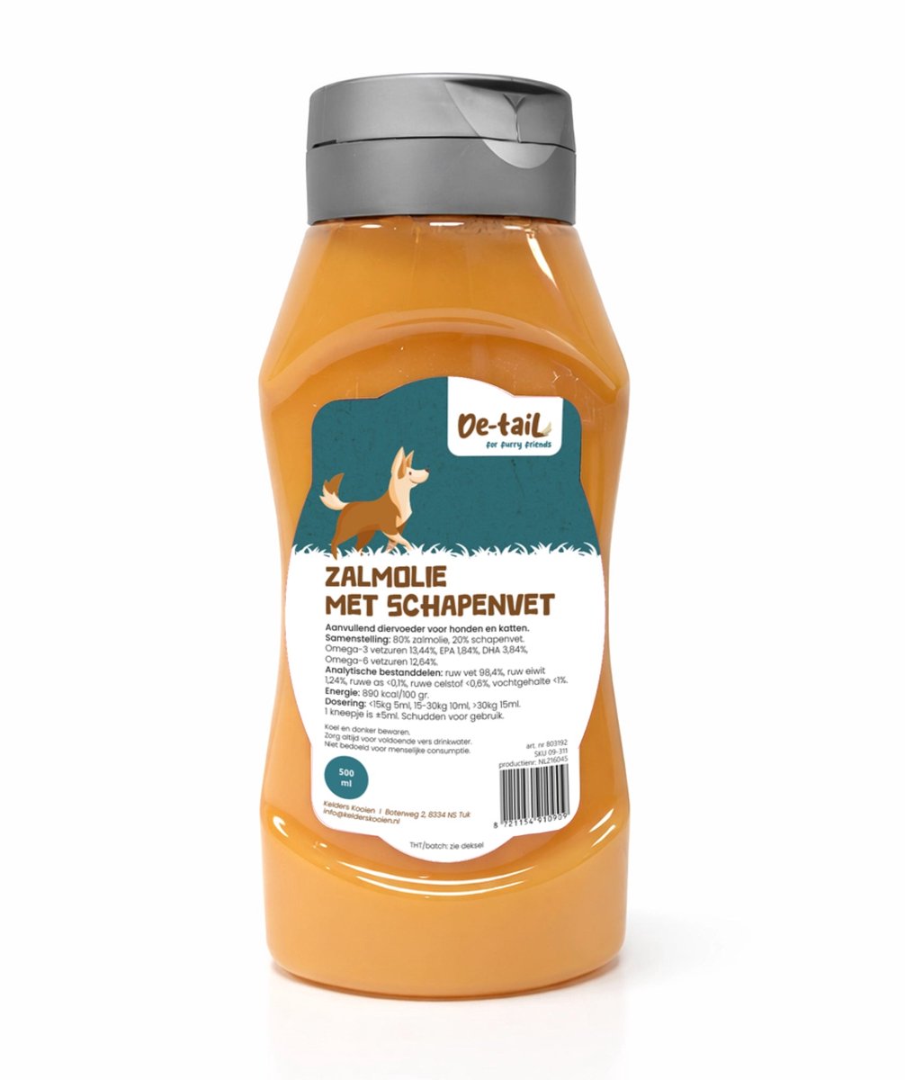 De-Tail Zalmolie met schapenvet 500ml